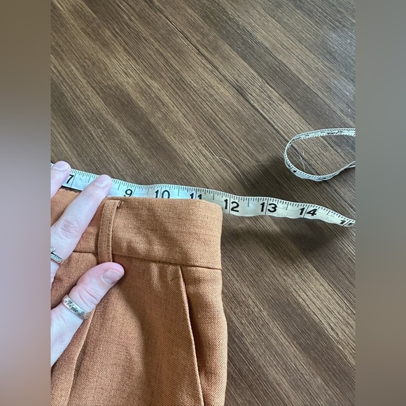 Karen Millen linen blend tailored trouser size small tan burnt orange - Picture 6 of 8